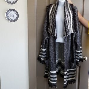 Long wool cardigan